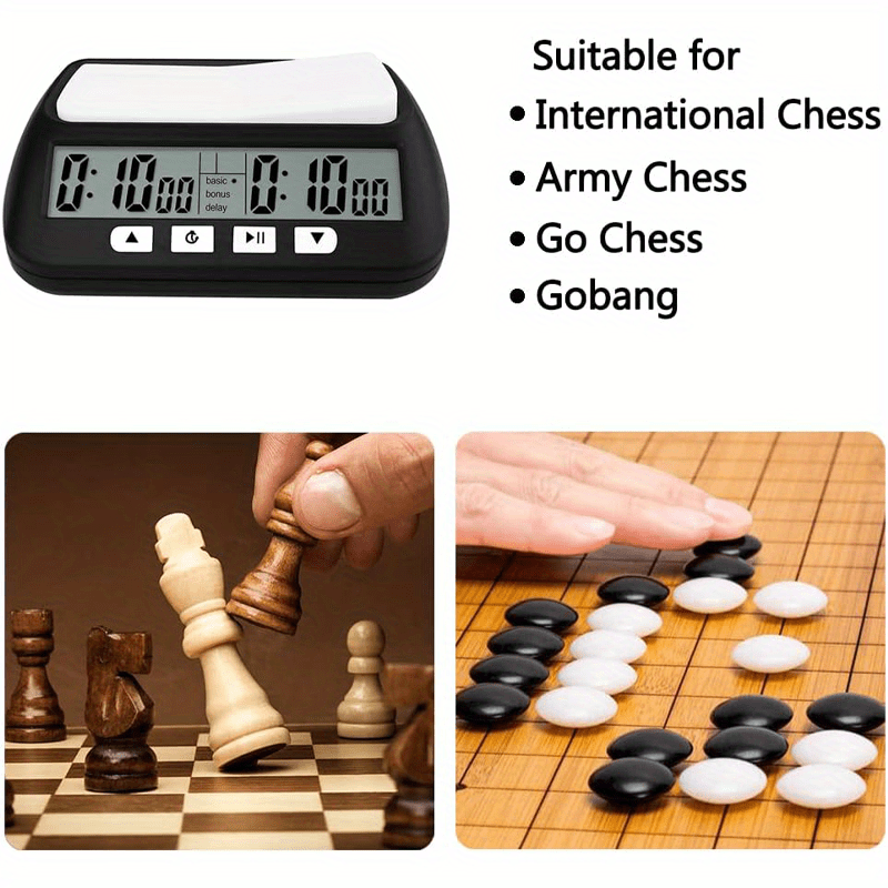 1pc Portable Digital Chess Clock with 3-in-1 Multifunctional Timer, Tournament & Bonus Time Features, Black & White Display (Batteries Not Included)