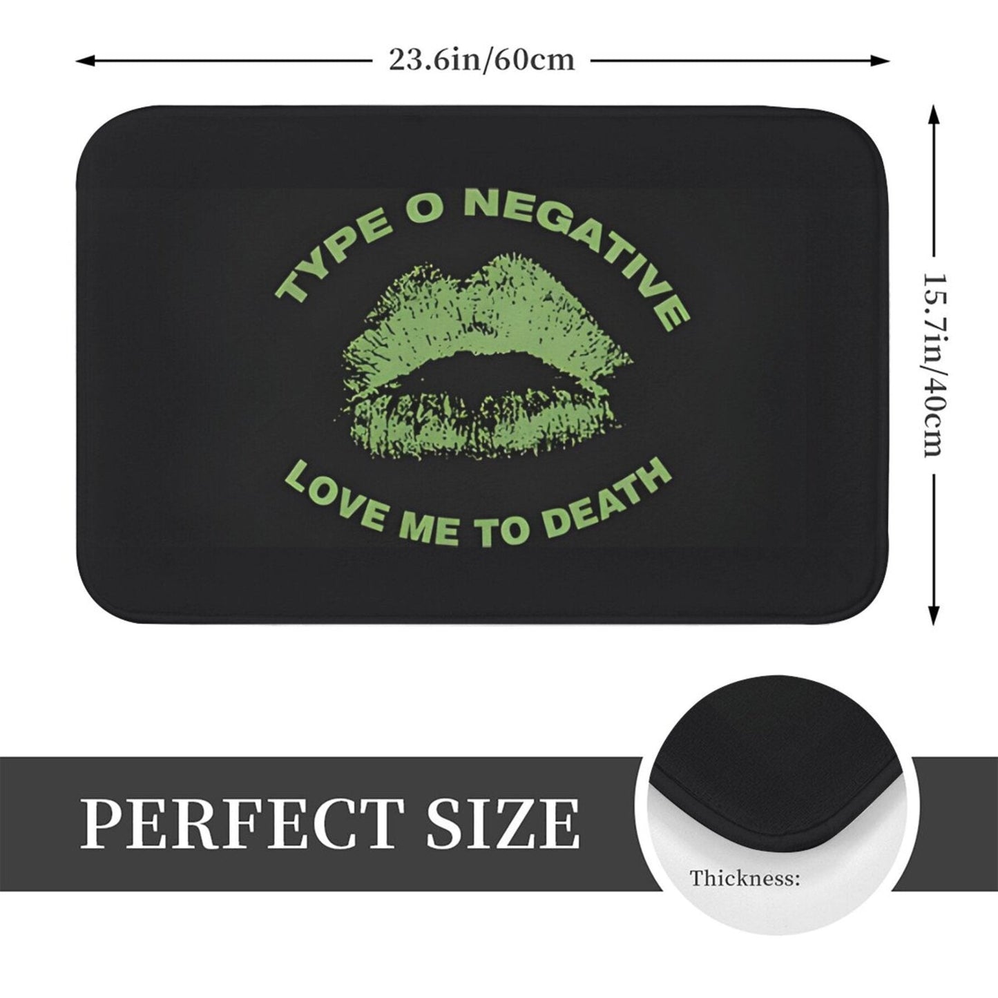 Non-Slip Doormat Inspired by Art from Type O Negative - Easily Washable, Light Polyester Rug for Adding Style to Your Living Room & Hallway