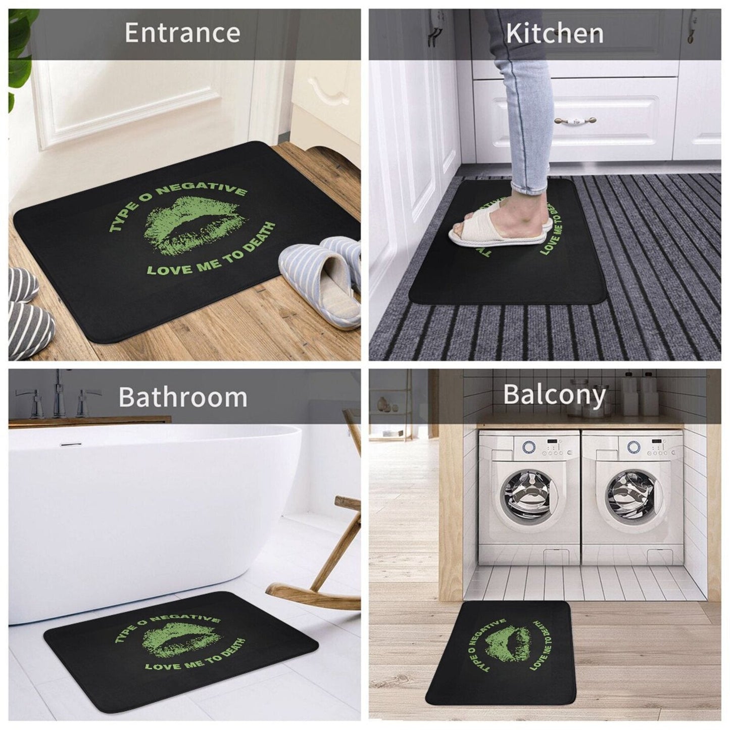 Non-Slip Doormat Inspired by Art from Type O Negative - Easily Washable, Light Polyester Rug for Adding Style to Your Living Room & Hallway