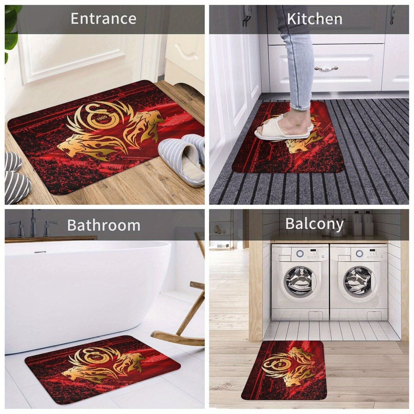 Welcome guests to your home in style with the Galatasaray Anti-Slip Doormat, perfect for the kitchen, balcony, or any area in need of a decorative touch.