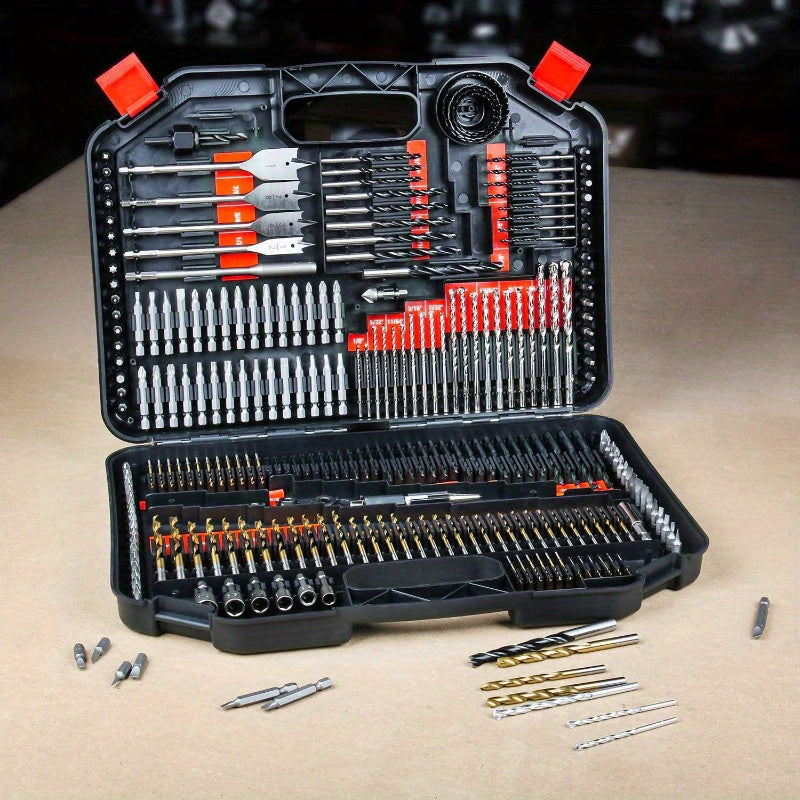 Durable titanium-coated drill bit set for DIY and professional use.