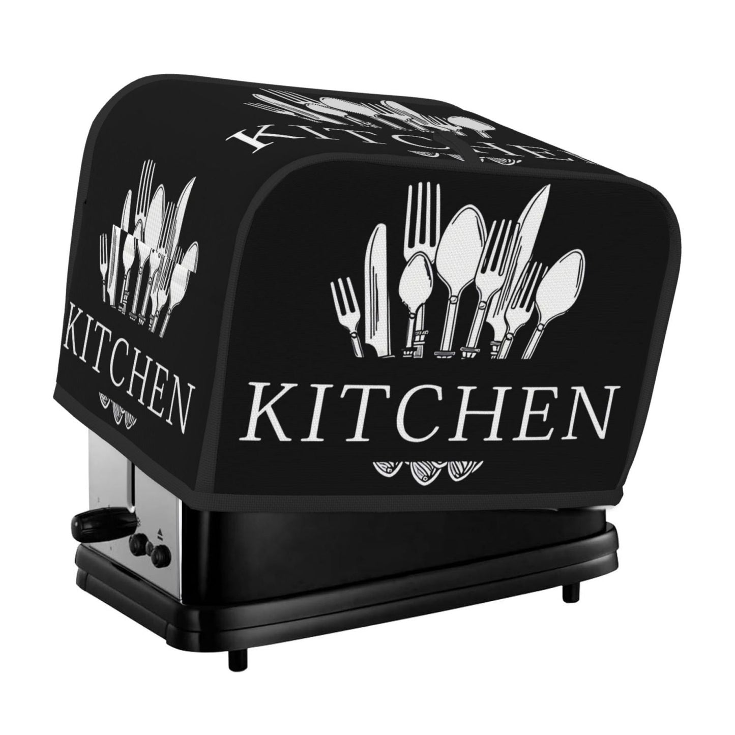 1 Piece Universal Fit Non-Electric 2-Slice Toaster Cover featuring a Kitchen Utensil Design, providing Dust and Insect Protection for your Appliance.