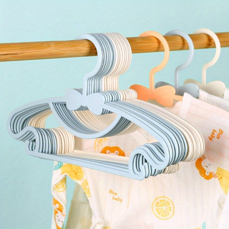 Set of 20 Plastic Kids Hangers with Butterfly Design and Dual Hooks for Secure, Space-Saving Baby Clothing Organization