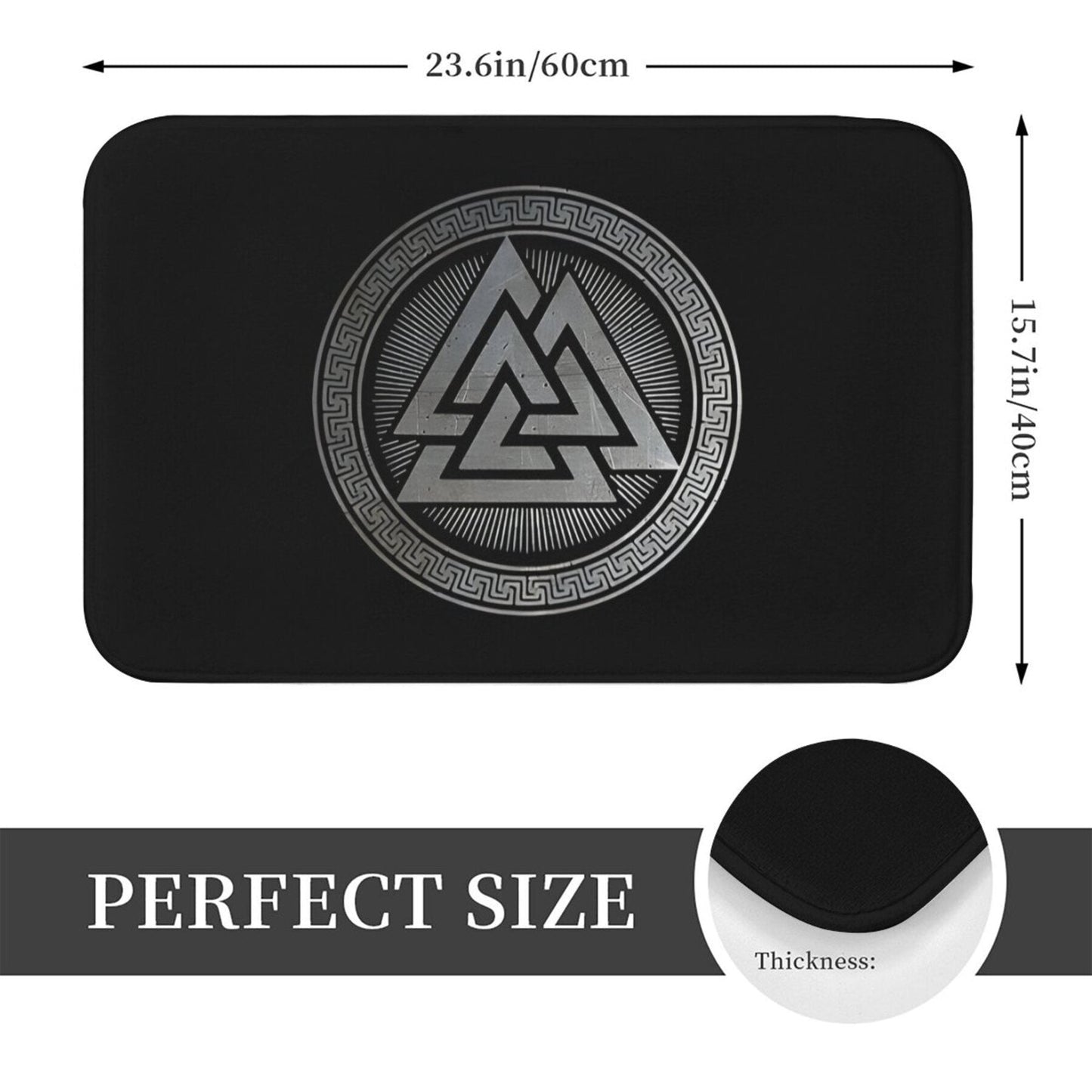 Rectangular Doormat featuring Viking Warrior Symbol - Anti-Slip, Easy-to-Clean, Lightweight Rug made of Polyester Ideal for Entryways, Living Rooms, and Home Decor