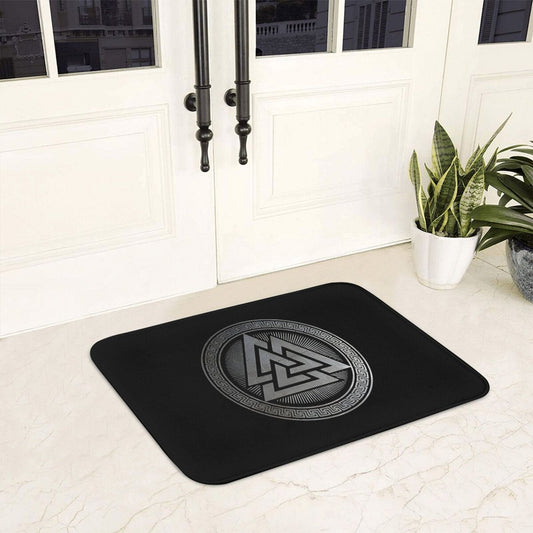 Rectangular Doormat featuring Viking Warrior Symbol - Anti-Slip, Easy-to-Clean, Lightweight Rug made of Polyester Ideal for Entryways, Living Rooms, and Home Decor