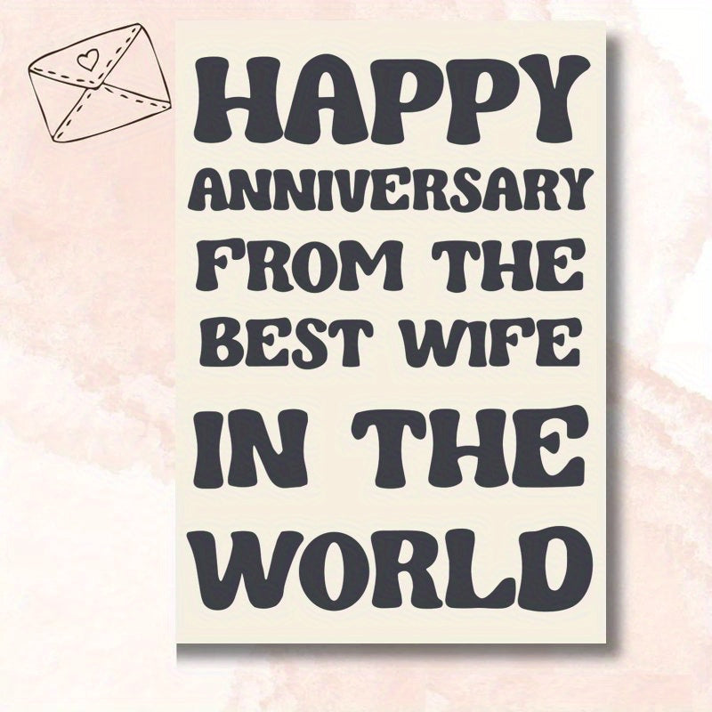 Celebrate Your Anniversary with a Special Card for the Best Wife - Funny Wedding Anniversary Greeting Card, Featuring a Cute Cartoon Design on White Paper with a Festive Christmas Theme. Perfect Gift for Spouses, Family, and Parents.