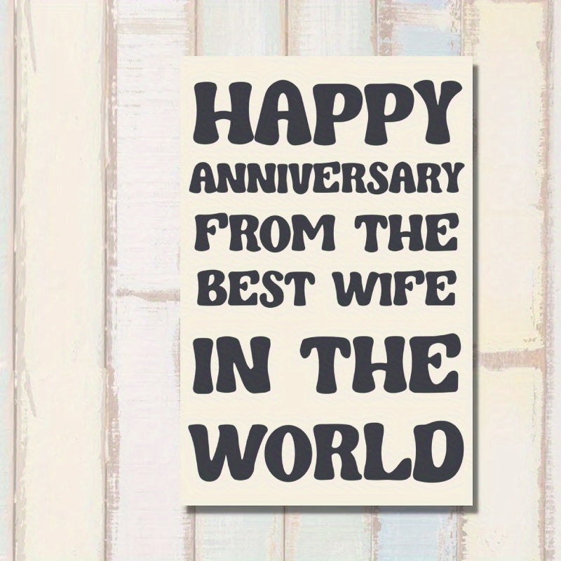 Celebrate Your Anniversary with a Special Card for the Best Wife - Funny Wedding Anniversary Greeting Card, Featuring a Cute Cartoon Design on White Paper with a Festive Christmas Theme. Perfect Gift for Spouses, Family, and Parents.