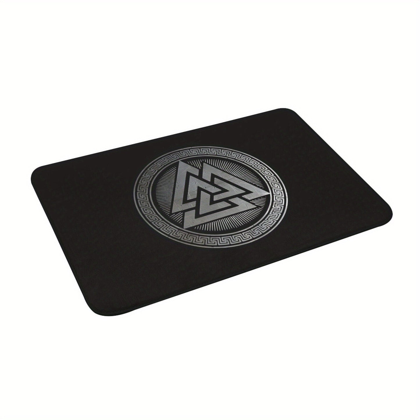 Rectangular Doormat featuring Viking Warrior Symbol - Anti-Slip, Easy-to-Clean, Lightweight Rug made of Polyester Ideal for Entryways, Living Rooms, and Home Decor