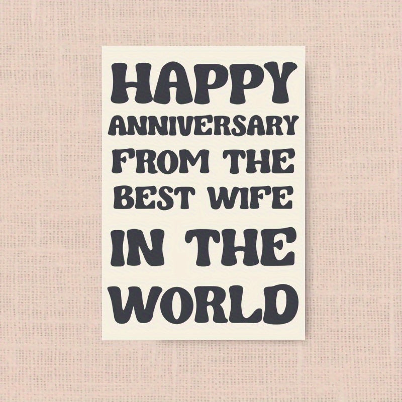 Celebrate Your Anniversary with a Special Card for the Best Wife - Funny Wedding Anniversary Greeting Card, Featuring a Cute Cartoon Design on White Paper with a Festive Christmas Theme. Perfect Gift for Spouses, Family, and Parents.