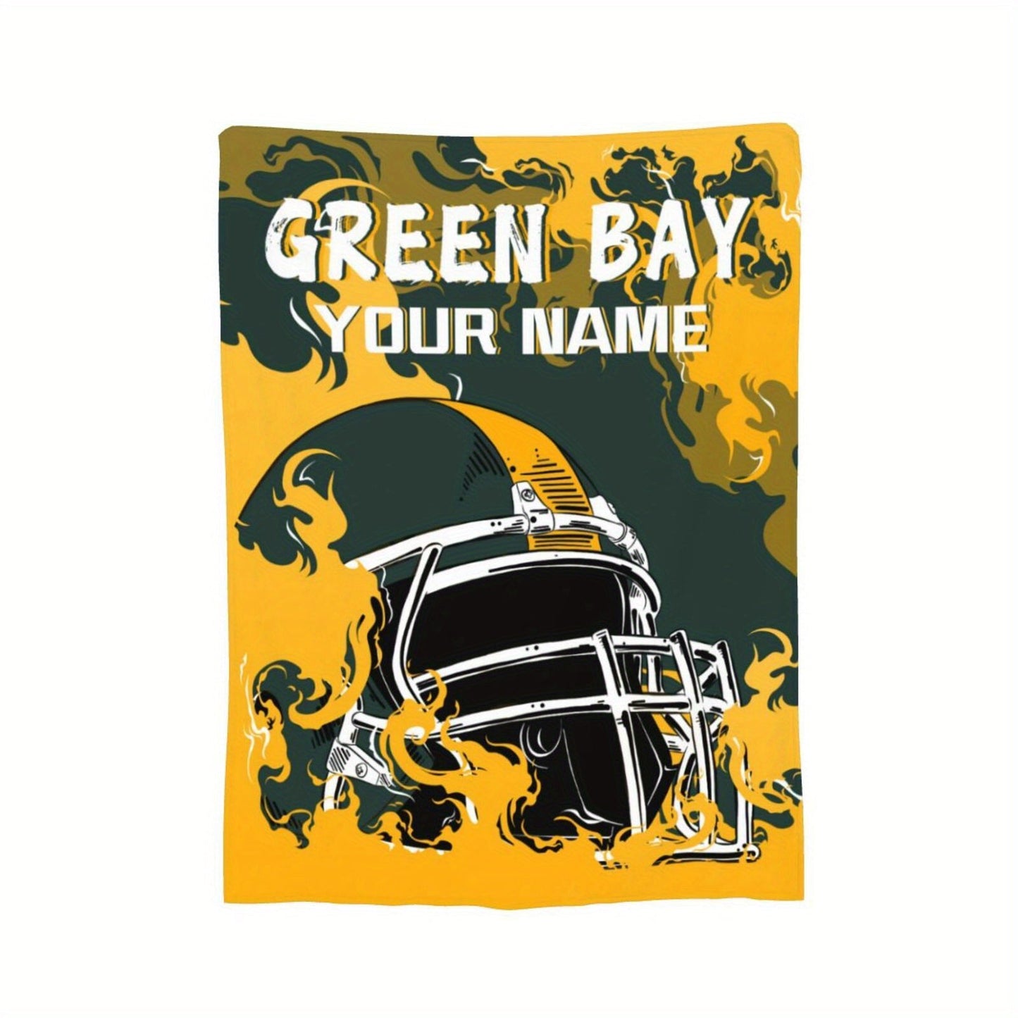 Personalized Custom Green Bay Football Flannel Blanket - A Perfect Gift for Fans & Sports Enthusiasts, Ideal for Adding a Touch of Team Spirit to Your Sofa or Bed