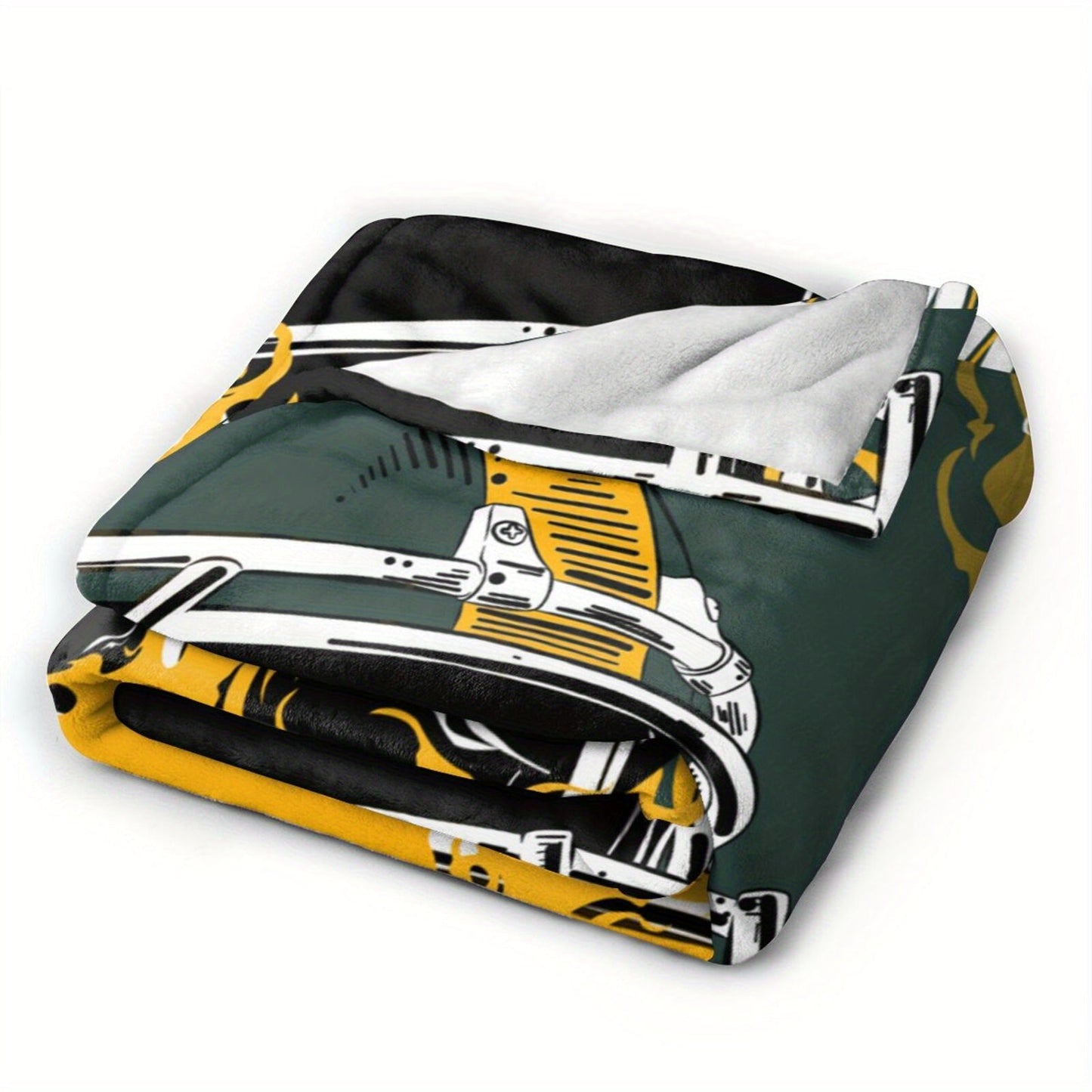 Personalized Custom Green Bay Football Flannel Blanket - A Perfect Gift for Fans & Sports Enthusiasts, Ideal for Adding a Touch of Team Spirit to Your Sofa or Bed