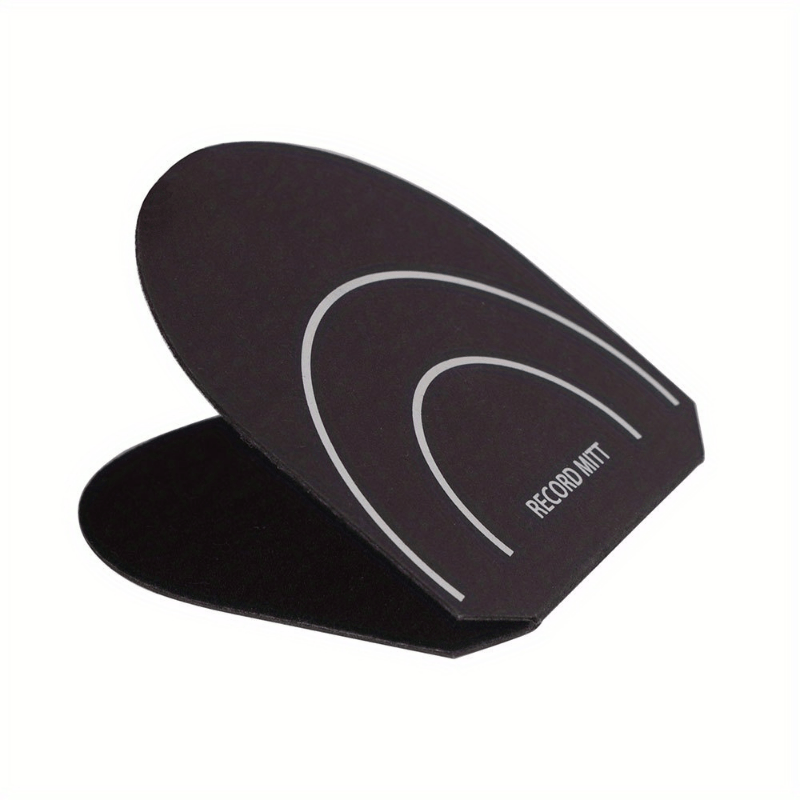 Microfiber vinyl record protector mitten for collectors, prevents scratches and dust buildup.