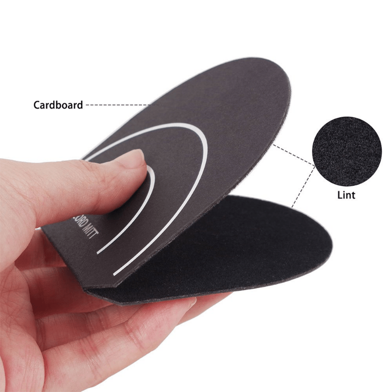 Microfiber vinyl record protector mitten for collectors, prevents scratches and dust buildup.