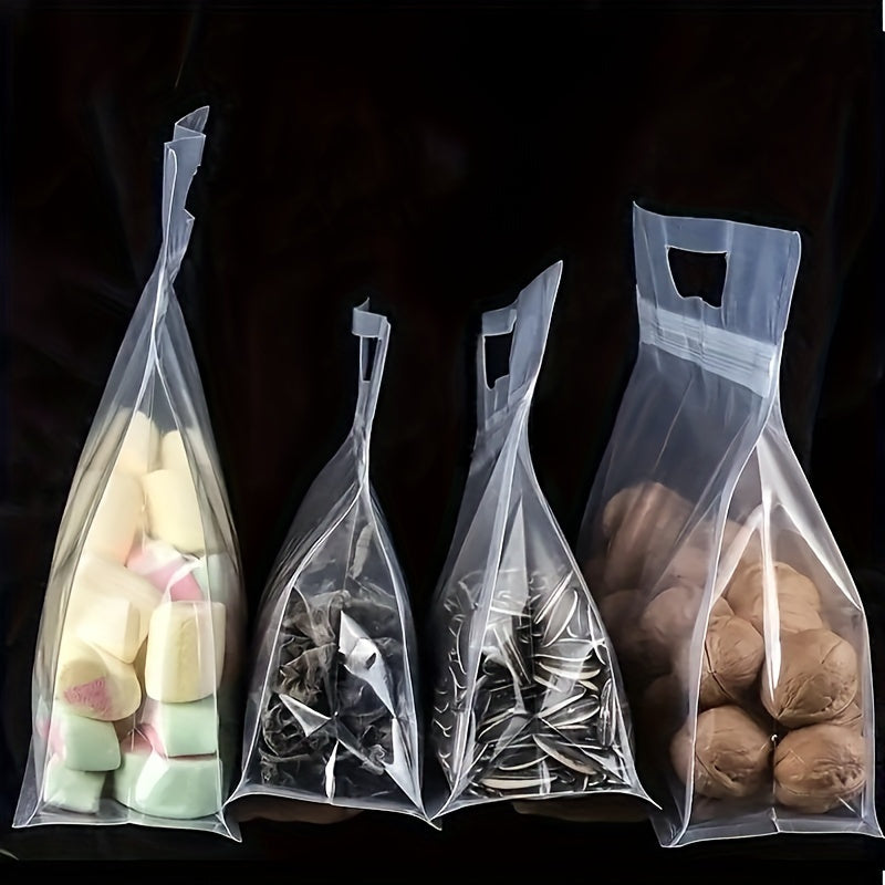 Essential for Kitchen Organization - 10 Reusable Zipper Bags for Food Storage in Transparent, Thickened Plastic - Perfect for Snacks, Mushrooms, Noodles, and More.