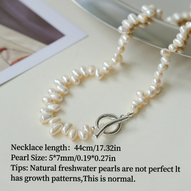 Add a touch of elegance to your wardrobe with this stunning Elegant French Style Freshwater Pearl Necklace for Women. Perfect for parties and everyday wear, this luxurious and delicate accessory is sure to elevate any outfit. Each pearl features natural