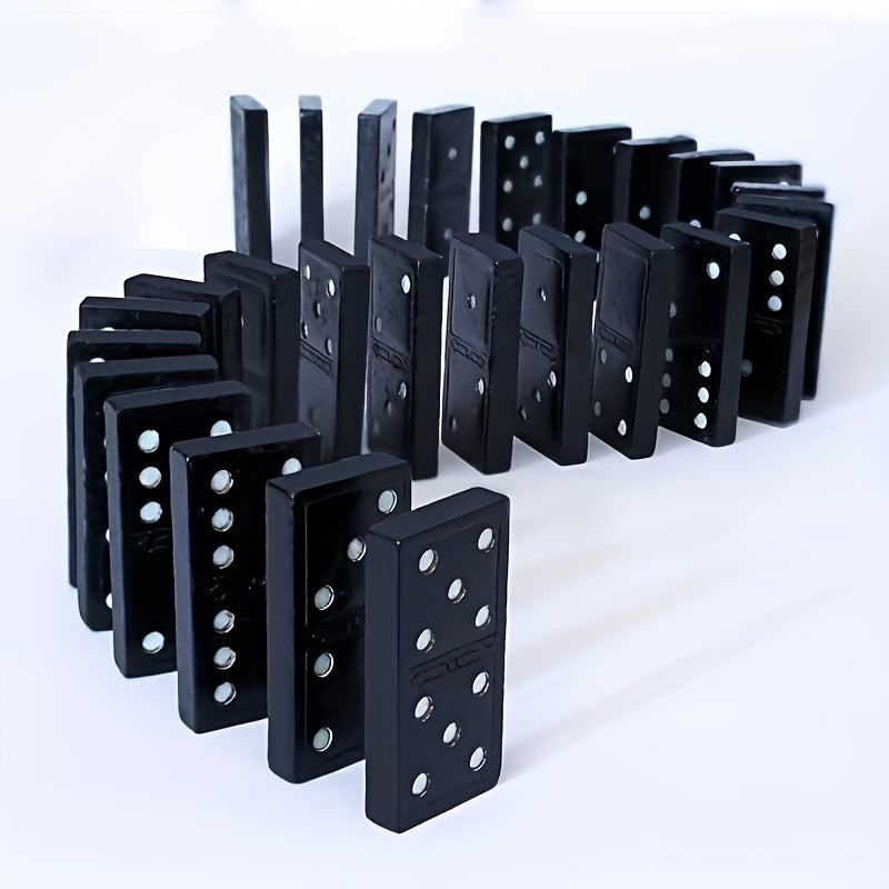 [Popular Choice] 28pcs Board Game Dominoes Toy in Wooden Box for Outdoor Camping and Travel