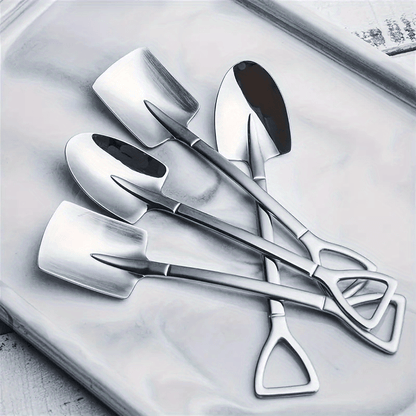 Stainless Steel Coffee Scoops - Set of 4, Food Grade Dessert and Ice Cream Spoons, Built to Last for Camping and Travel