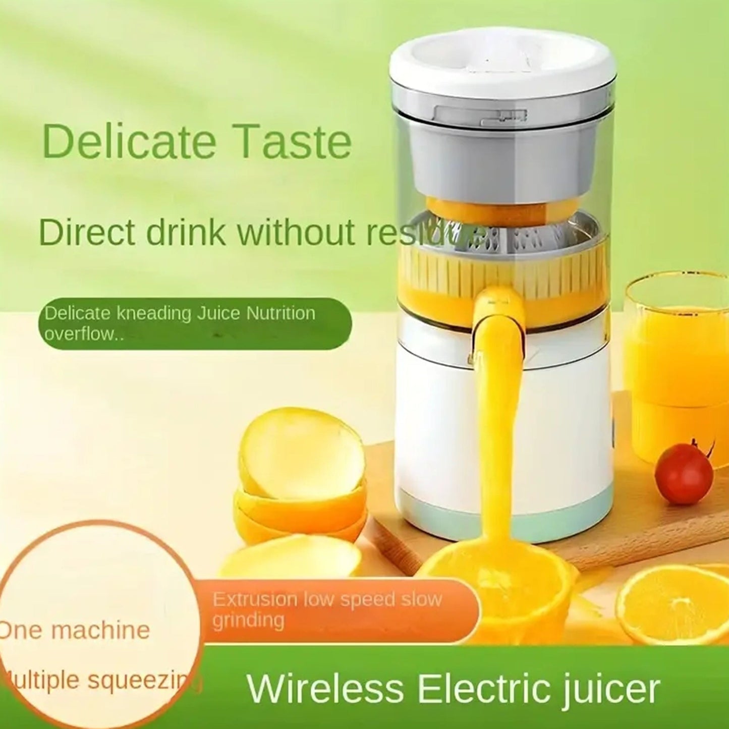 Portable Wireless Electric Blender with 13.53Oz Capacity And Detachable Cup - USB Rechargeable, User-Friendly One-Button Operation, Heat-resistant Food Grade PP Material, Multipurpose Automatic Juice Extractor for Freshly Squeezed Juices.