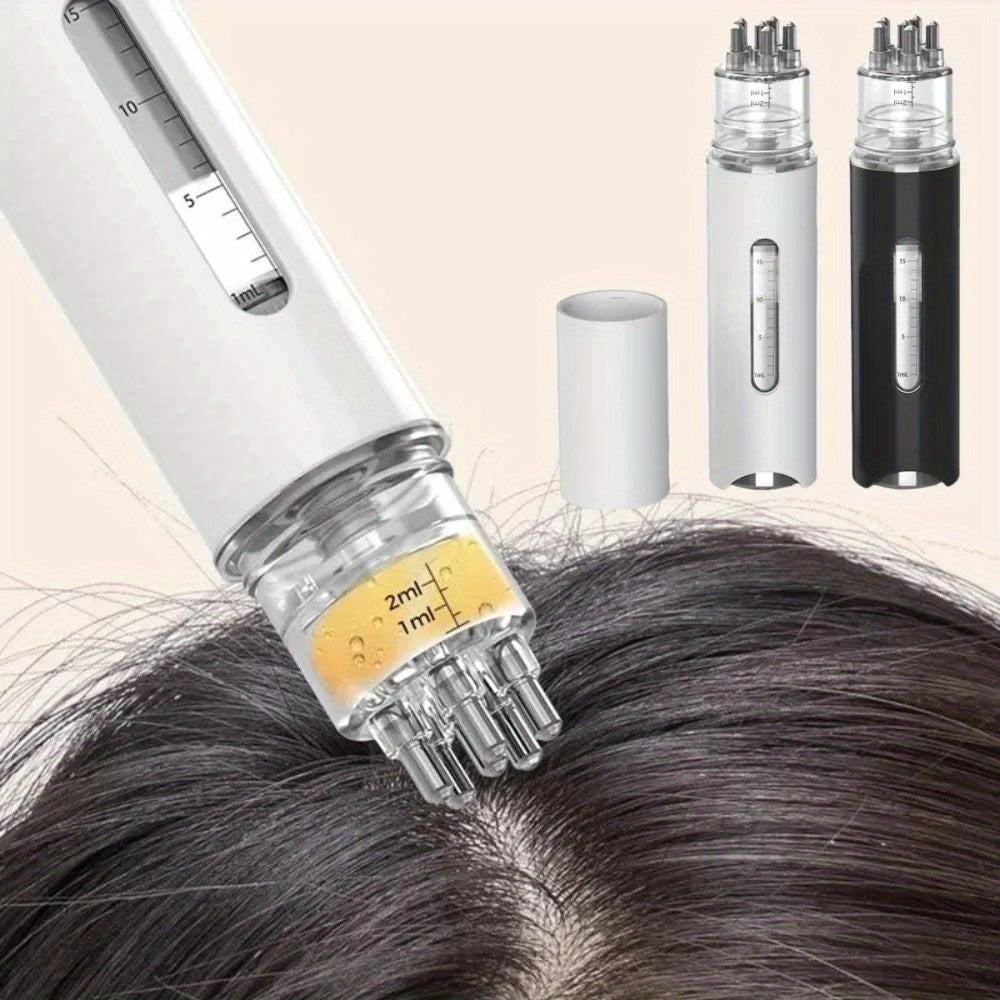 Portable scalp massager comb for hair growth and essential oil application, available in various sizes