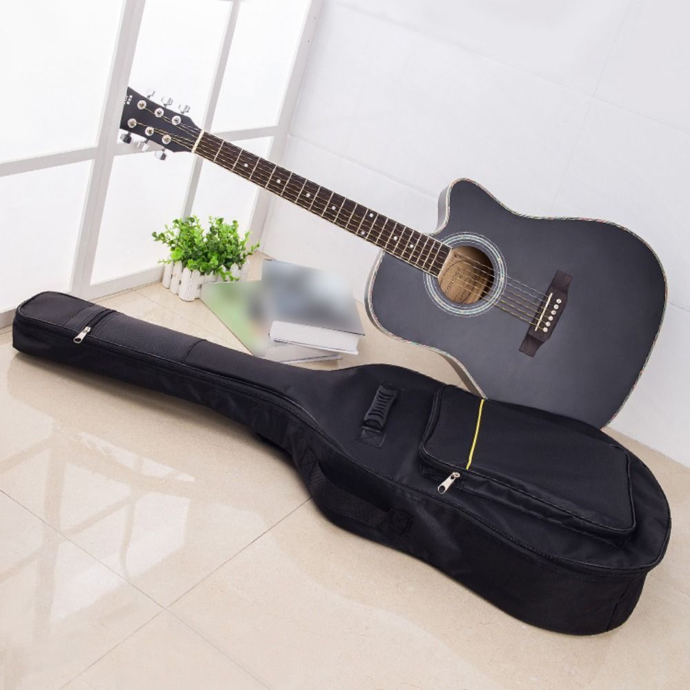 104.14cm Oxford Fabric Guitar Gig Bag - Waterproof, Thick Padded Interior - Black - Fits Acoustic & Classical Guitars