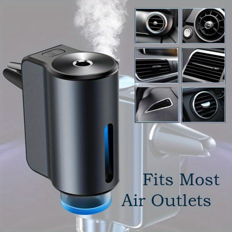 Smart Car Air Aromatherapy Diffuser with three bottles of essential oils.