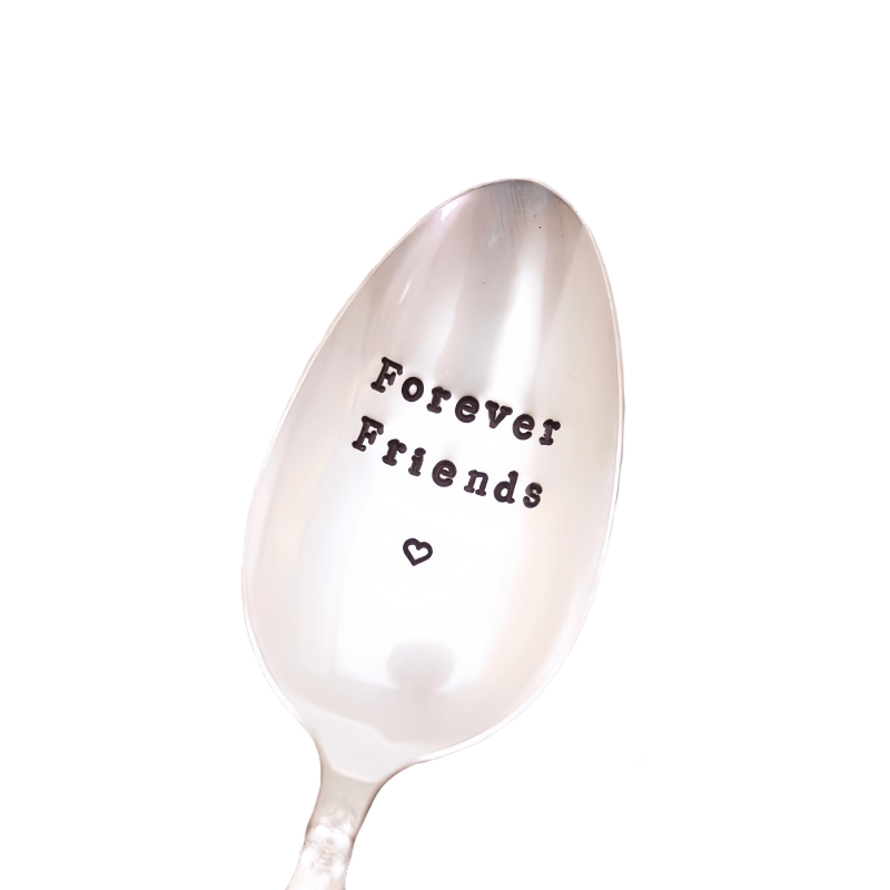 Engraved Stainless Steel Spoon for Close Friends - Ideal Christmas or Friendship Gift, 19.05cm Silver Dessert Spoon