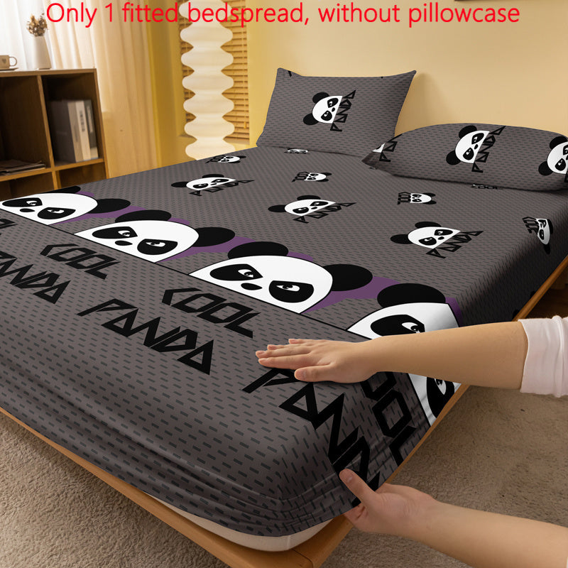 "Sovuq Panda Print Fitted Sheet, 100% polyesterdan tikilgan, faol bosma bilan. Yumshoq cho'tka mato, atrofida elastik va 29 sm gacha chuqur cho'ntaklar bilan. Mashinada yuvish mumkin, yostiq qopqog'i."