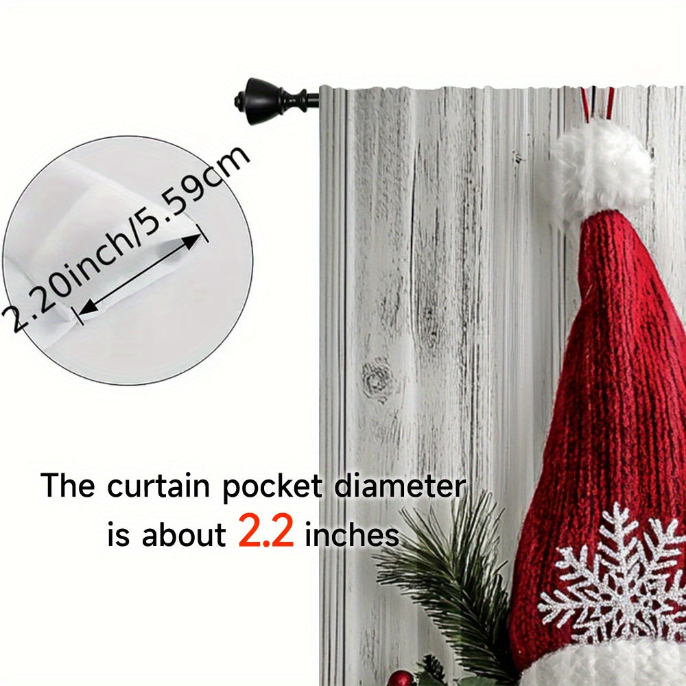 Get ready for the holiday season with this set of 2 Christmas Gnome Curtain Panels. Made from high-quality polyester, these window drapes feature rod pockets for easy hanging in your living room, bedroom, or kitchen. The digital print design adds a