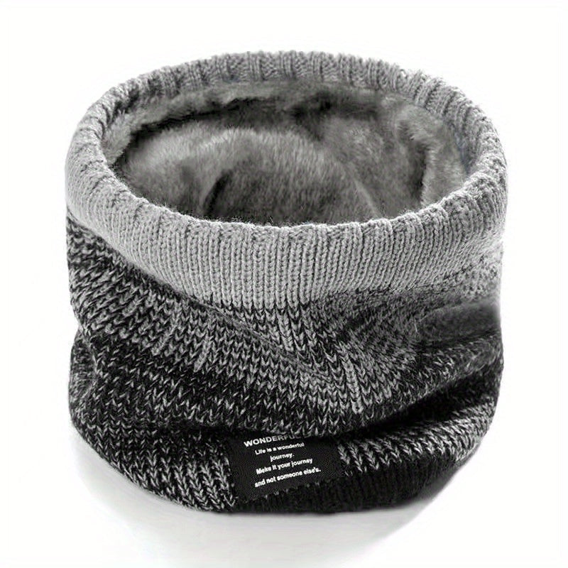 Autumn and winter must-have: Windproof, warm, and stylish pullover knitted neck gaiter with plus velvet lining. This versatile scarf is thickened for extra warmth.