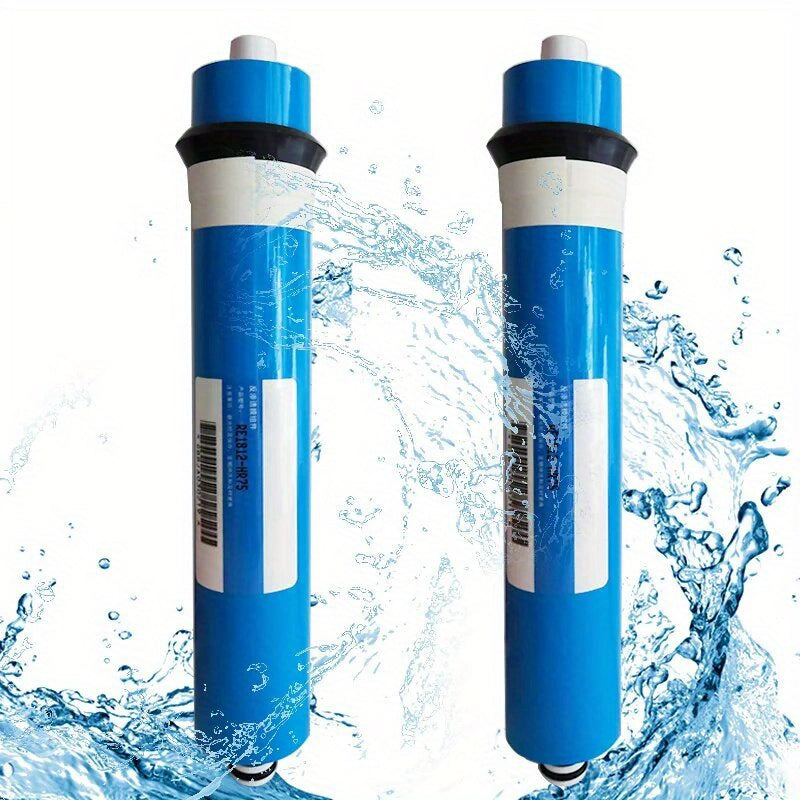 Premium NSF Certified Reverse Osmosis Membrane in blue with black end caps, available in 75/100/150 GPD, made of durable PPSU material for under sink drinking water systems.