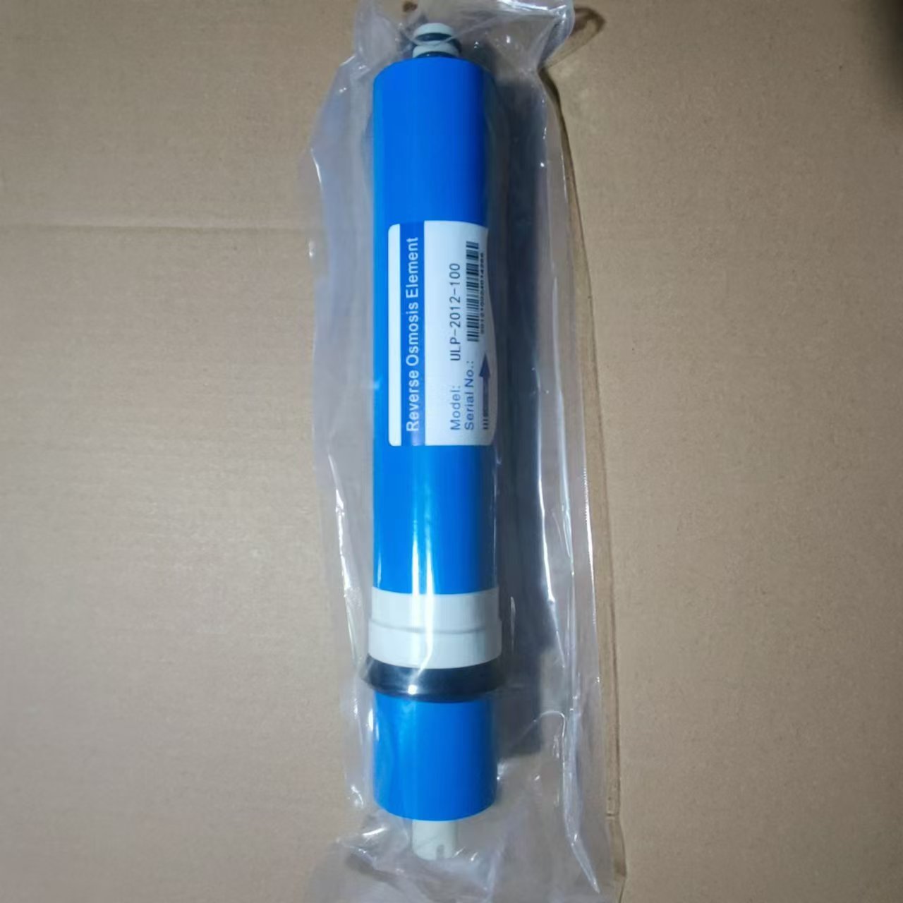 Premium NSF Certified Reverse Osmosis Membrane in blue with black end caps, available in 75/100/150 GPD, made of durable PPSU material for under sink drinking water systems.