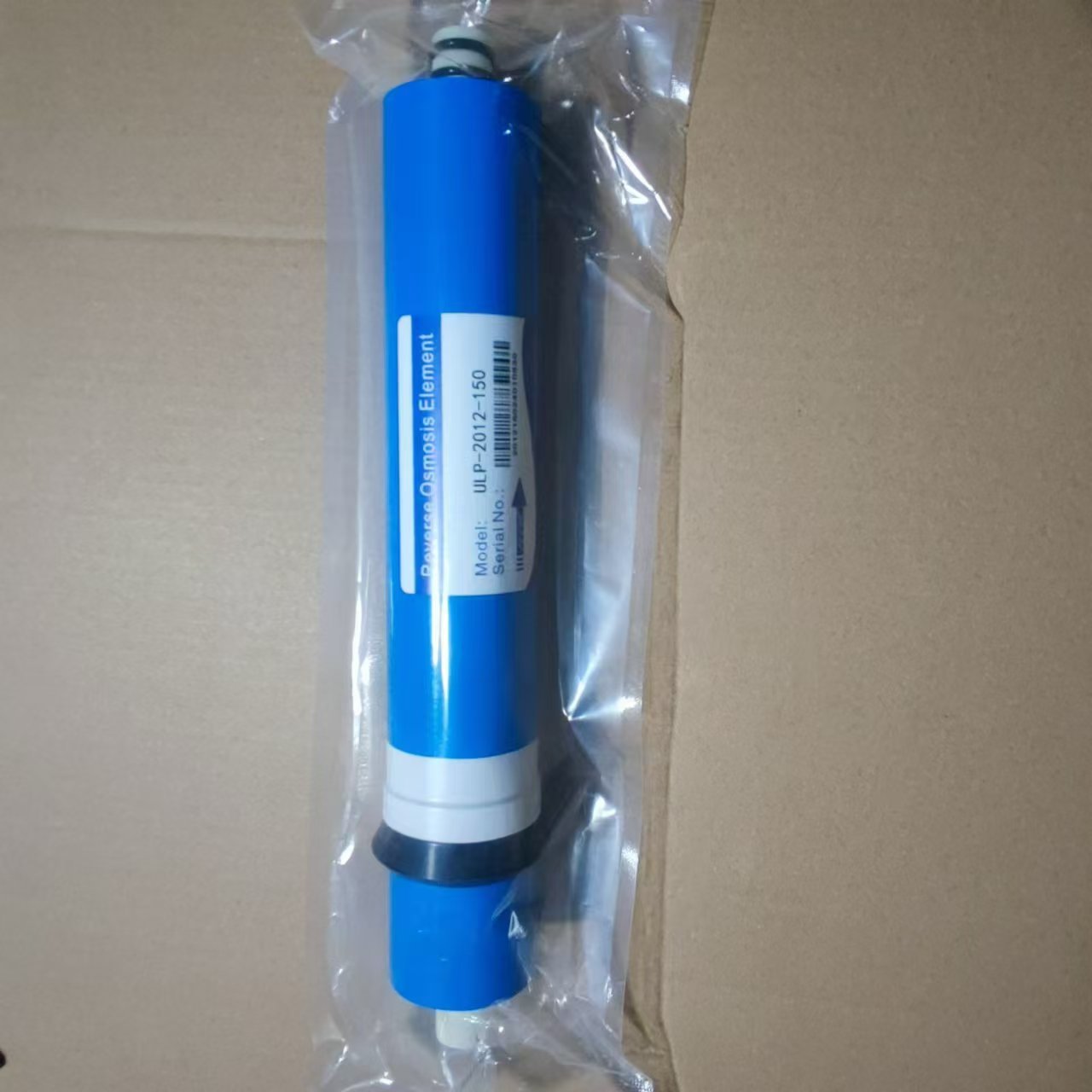 Premium NSF Certified Reverse Osmosis Membrane in blue with black end caps, available in 75/100/150 GPD, made of durable PPSU material for under sink drinking water systems.