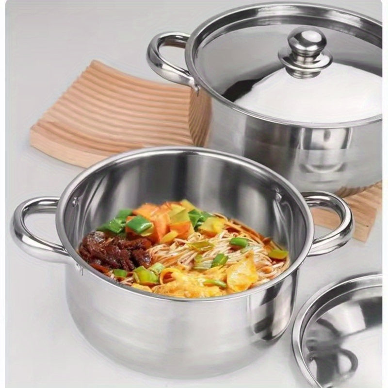 Stainless Steel Cookware Set with 12 Pieces - Ideal for Both Home and Restaurant Kitchens, Long-lasting and Simple to Maintain