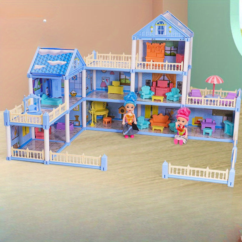 Princess Castle Dollhouse Playset for kids aged 3-6, includes furniture, ideal for pretend play.