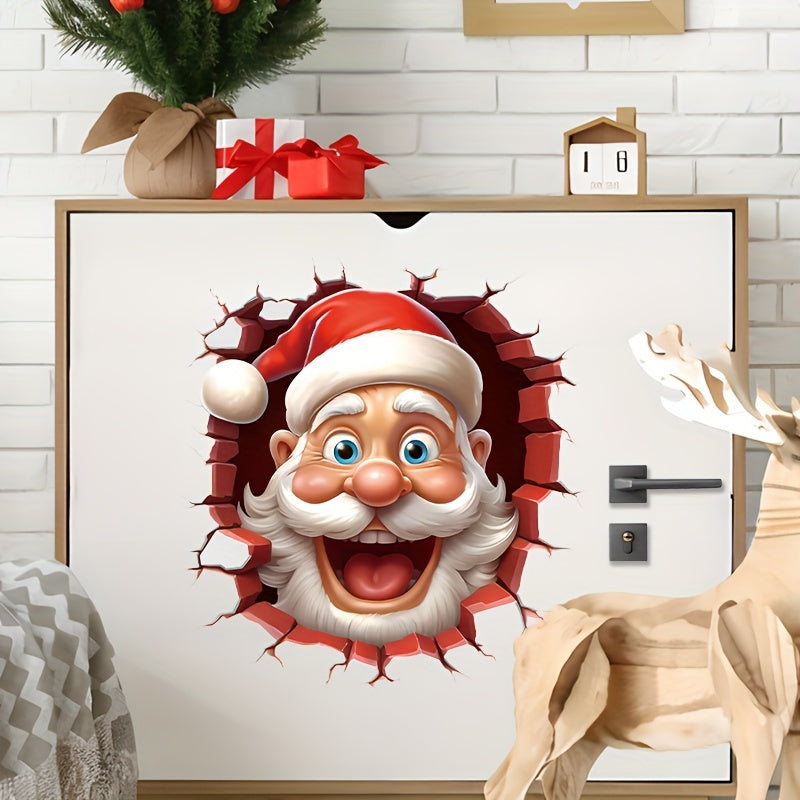 Decorate your home this holiday season with the Santa 3D Wall Decals. Made from 5mil thick plastic, these contemporary style window films are self-adhesive and perfect for adding a festive touch to your bathroom. These multiple surface stickers can be