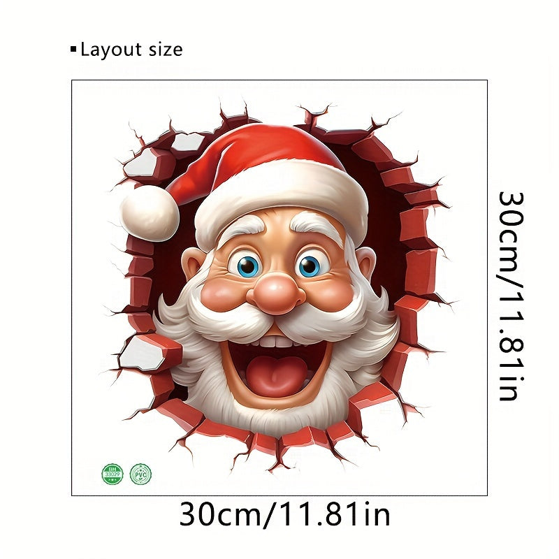 Decorate your home this holiday season with the Santa 3D Wall Decals. Made from 5mil thick plastic, these contemporary style window films are self-adhesive and perfect for adding a festive touch to your bathroom. These multiple surface stickers can be