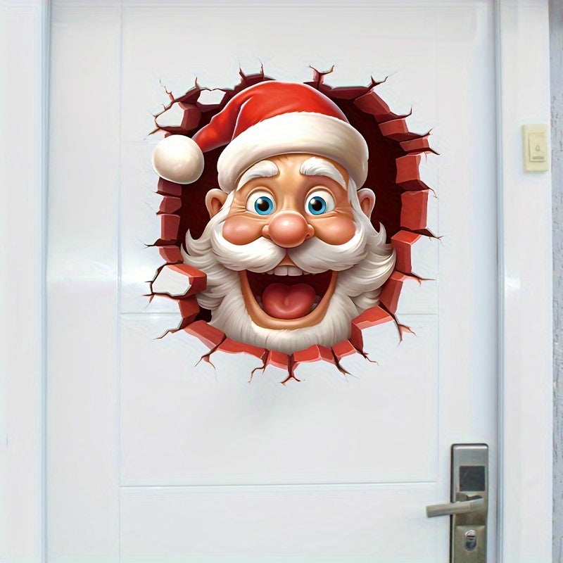 Decorate your home this holiday season with the Santa 3D Wall Decals. Made from 5mil thick plastic, these contemporary style window films are self-adhesive and perfect for adding a festive touch to your bathroom. These multiple surface stickers can be