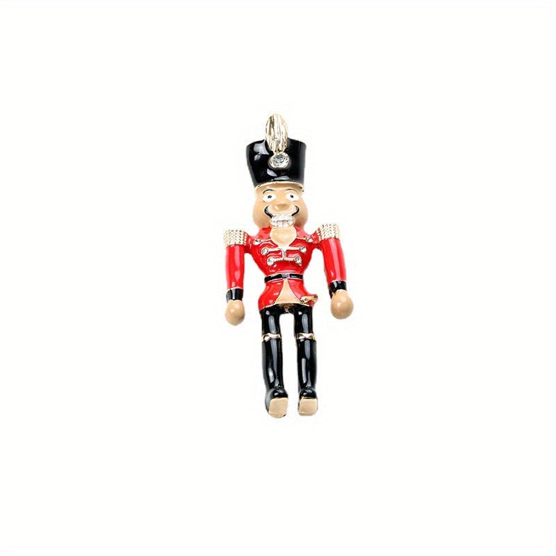 Enamel pin inspired by vintage Nutcracker design, featuring a palace-style soldier design with drip oil effect. A sophisticated accessory for modern women.