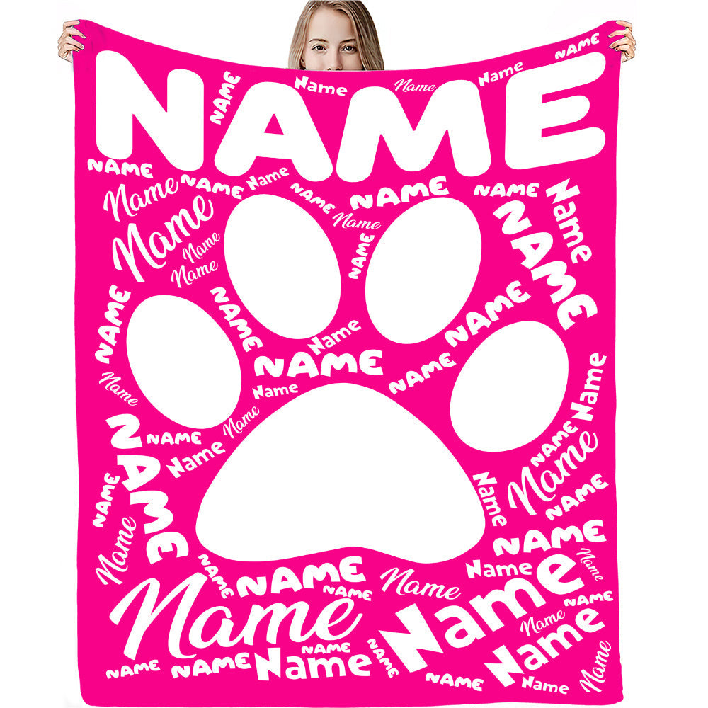 Cozy up with your furry friend's paw print on our custom flannel blanket. Personalize with their name for a warm and special touch. Perfect for snuggling on the couch, bed, or even at the office. Makes a thoughtful gift for any pet owner, family member