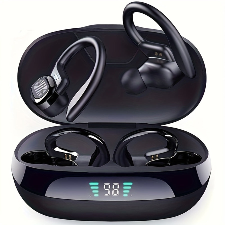 ANKRIYUL Wireless Earphones with LED Display Charging Case, USB Type-C, Rechargeable Lithium Polymer Battery. No charger included.