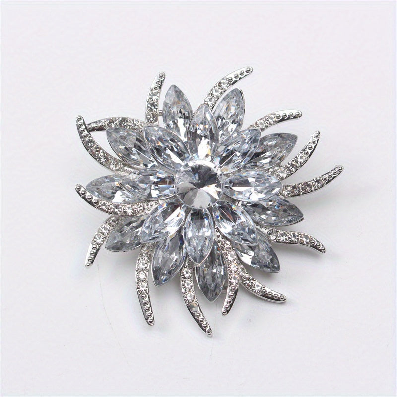 Zarif Rhinestone Brooch: Ayollar kostyumlari va sviterlari uchun mukammal gullar pin, yuqori sifatli nafis korsaj aksessuari