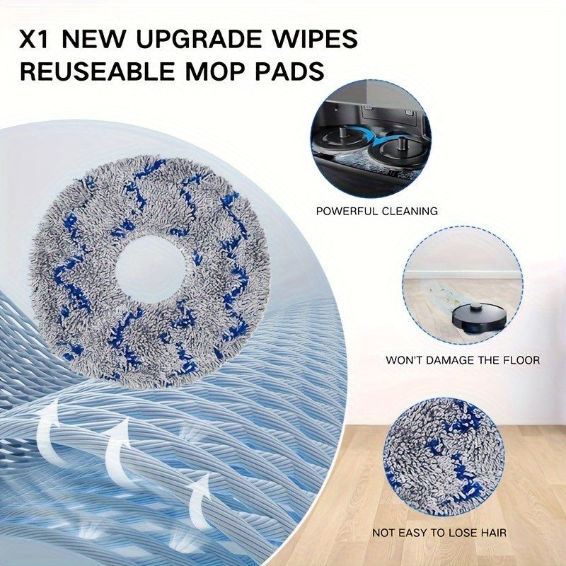 10-Pack of Reusable Microfiber Cloth Mopping Pads for Ecovacs T10 TURBO/Deebot X1/OMNI/X1 TURBO Robot Vacuum Cleaner, Easy No-Tool Installation for Effortless Floor Cleaning, Washable Mop Attachments