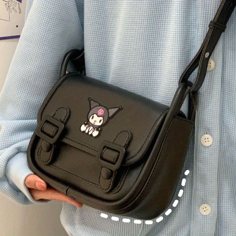 Sanrio Kuromi Black Cambridge Bag: Cute underarm shoulder bag with versatile design, ideal gift from Japan and South Korea.