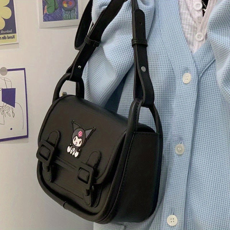 Sanrio Kuromi Black Cambridge Bag: Cute underarm shoulder bag with versatile design, ideal gift from Japan and South Korea.