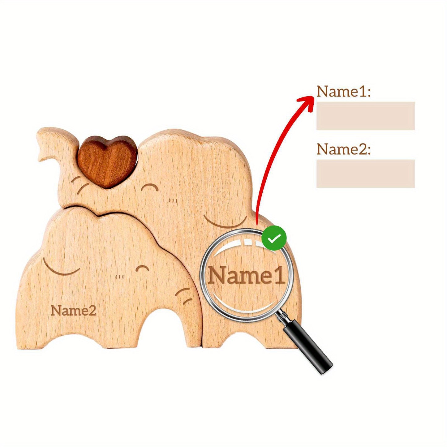 Personalized wooden cat family puzzle with 2-5 names. Ideal gift for family members. High-quality decor and special birthday present.