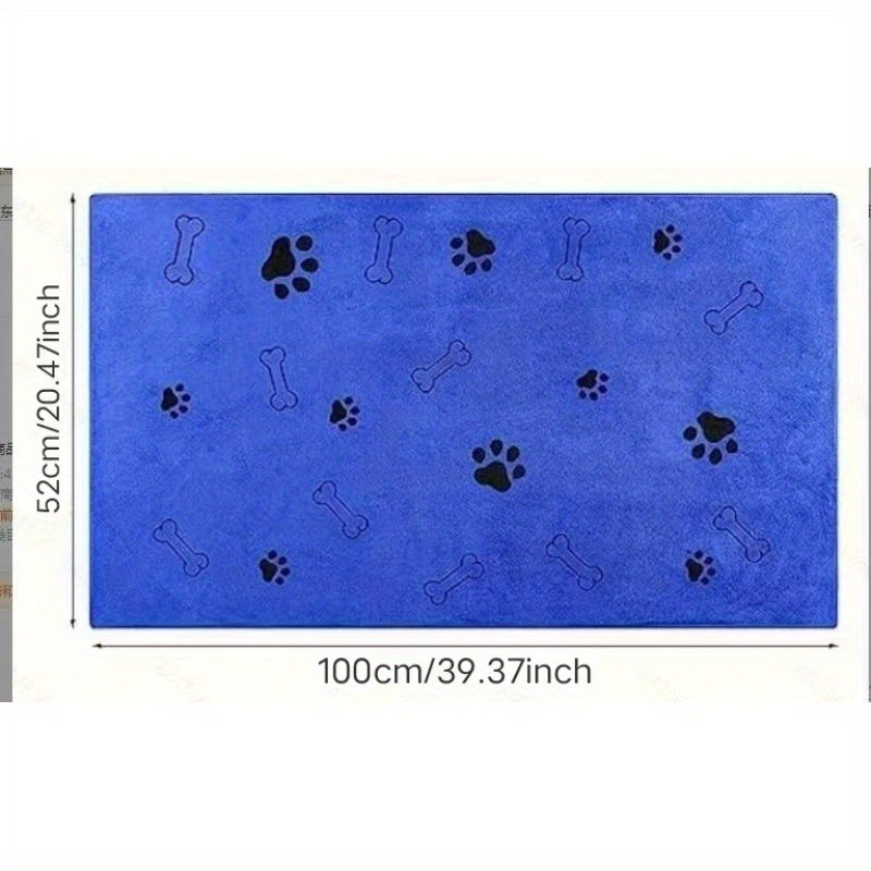 Super absorbent microfiber dog towel for medium to large breeds in gray, quick-drying and soft for pet bathing and grooming.