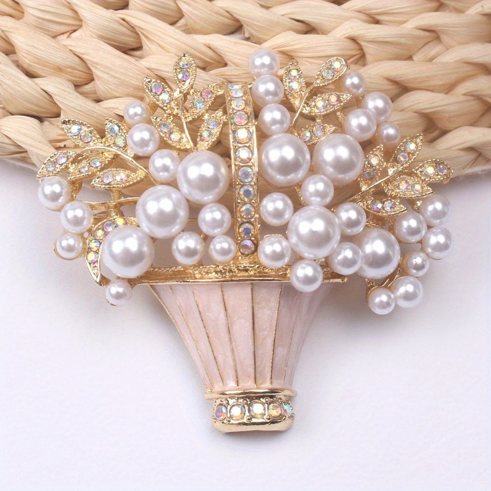 Classy Flower Brooch with Rhinestones - Unique and Opulent Design, Ideal for Special Occasions like Weddings and Parties