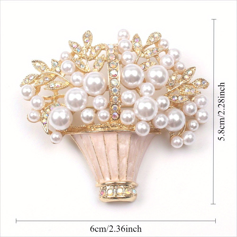 Classy Flower Brooch with Rhinestones - Unique and Opulent Design, Ideal for Special Occasions like Weddings and Parties