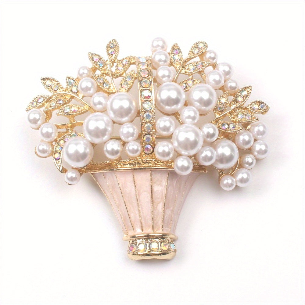 Classy Flower Brooch with Rhinestones - Unique and Opulent Design, Ideal for Special Occasions like Weddings and Parties