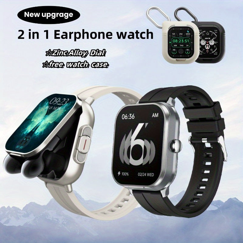 All-in-one smart watch with headphones - call and message alerts, customizable faces, sports modes, high-definition display, long battery life - great gift for all.